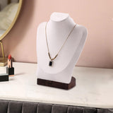 Maxbell Necklace Display Chain Bust Stand Holder Ornament for Showcase Shop Tabletop Beige Velvet