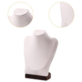 Maxbell Necklace Display Chain Bust Stand Holder Ornament for Showcase Shop Tabletop Beige Velvet