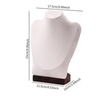 Maxbell Necklace Display Chain Bust Stand Holder Ornament for Showcase Shop Tabletop Beige Velvet