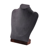 Maxbell Necklace Display Chain Bust Stand Holder Ornament for Showcase Shop Tabletop Dark Grey Velvet
