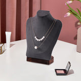 Maxbell Necklace Display Chain Bust Stand Holder Ornament for Showcase Shop Tabletop Dark Grey Velvet