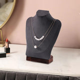Maxbell Necklace Display Chain Bust Stand Holder Ornament for Showcase Shop Tabletop Dark Grey Velvet