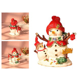 Christmas Snowman Trinket Box Enamel Hinged Jewelry Box Rings Earring Holder White