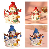 Christmas Snowman Trinket Box Enamel Hinged Jewelry Box Rings Earring Holder White