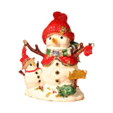 Christmas Snowman Trinket Box Enamel Hinged Jewelry Box Rings Earring Holder White