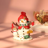 Christmas Snowman Trinket Box Enamel Hinged Jewelry Box Rings Earring Holder White