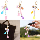 Cute Resin Bear Keychain Creative Gift Pendant for Tote Bag Handbag Backpack Blue Pink