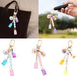 Cute Resin Bear Keychain Creative Gift Pendant for Tote Bag Handbag Backpack Blue Pink