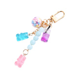 Cute Resin Bear Keychain Creative Gift Pendant for Tote Bag Handbag Backpack Blue Pink