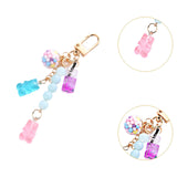 Cute Resin Bear Keychain Creative Gift Pendant for Tote Bag Handbag Backpack Blue Pink