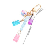 Cute Resin Bear Keychain Creative Gift Pendant for Tote Bag Handbag Backpack Blue Pink