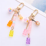 Cute Resin Bear Keychain Creative Gift Pendant for Tote Bag Handbag Backpack Orange Yellow