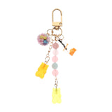 Cute Resin Bear Keychain Creative Gift Pendant for Tote Bag Handbag Backpack Orange Yellow