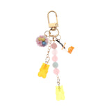 Cute Resin Bear Keychain Creative Gift Pendant for Tote Bag Handbag Backpack Orange Yellow