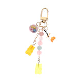 Cute Resin Bear Keychain Creative Gift Pendant for Tote Bag Handbag Backpack Orange Yellow