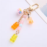 Cute Resin Bear Keychain Creative Gift Pendant for Tote Bag Handbag Backpack Orange Yellow