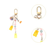 Cute Resin Bear Keychain Creative Gift Pendant for Tote Bag Handbag Backpack Orange Yellow