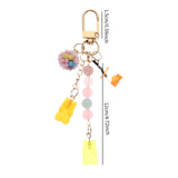 Cute Resin Bear Keychain Creative Gift Pendant for Tote Bag Handbag Backpack Orange Yellow