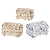 Maxbell Rings Storage Box Jewelry Trinket Box for Earrings Necklaces Mother Day Gift Gold S