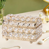 Maxbell Rings Storage Box Jewelry Trinket Box for Earrings Necklaces Mother Day Gift Gold S