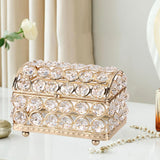 Maxbell Rings Storage Box Jewelry Trinket Box for Earrings Necklaces Mother Day Gift Gold L