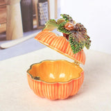 Maxbell Enameled Jewelry Box Delicate Pumpkin Trinket Box for Necklaces Rings Charms