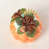 Maxbell Enameled Jewelry Box Delicate Pumpkin Trinket Box for Necklaces Rings Charms
