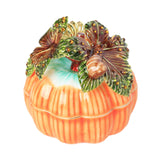 Maxbell Enameled Jewelry Box Delicate Pumpkin Trinket Box for Necklaces Rings Charms