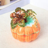 Maxbell Enameled Jewelry Box Delicate Pumpkin Trinket Box for Necklaces Rings Charms