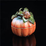 Maxbell Enameled Jewelry Box Delicate Pumpkin Trinket Box for Necklaces Rings Charms
