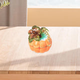 Maxbell Enameled Jewelry Box Delicate Pumpkin Trinket Box for Necklaces Rings Charms