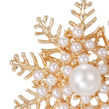 Maxbell Snowflake Brooch Pin Elegant Winter Snowflake Brooch for Dress Clothes Scarf Gold
