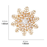 Maxbell Snowflake Brooch Pin Elegant Winter Snowflake Brooch for Dress Clothes Scarf Gold