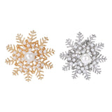 Maxbell Snowflake Brooch Pin Elegant Winter Snowflake Brooch for Dress Clothes Scarf Gold