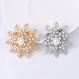 Maxbell Snowflake Brooch Pin Elegant Winter Snowflake Brooch for Dress Clothes Scarf Gold