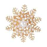 Maxbell Snowflake Brooch Pin Elegant Winter Snowflake Brooch for Dress Clothes Scarf Gold