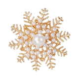Maxbell Snowflake Brooch Pin Elegant Winter Snowflake Brooch for Dress Clothes Scarf Gold