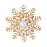 Maxbell Snowflake Brooch Pin Elegant Winter Snowflake Brooch for Dress Clothes Scarf Gold