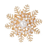 Maxbell Snowflake Brooch Pin Elegant Winter Snowflake Brooch for Dress Clothes Scarf Gold
