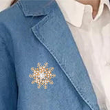 Maxbell Snowflake Brooch Pin Elegant Winter Snowflake Brooch for Dress Clothes Scarf Gold