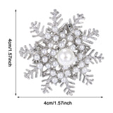 Maxbell Snowflake Brooch Pin Elegant Winter Snowflake Brooch for Dress Clothes Scarf Silver