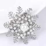 Maxbell Snowflake Brooch Pin Elegant Winter Snowflake Brooch for Dress Clothes Scarf Silver