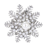 Maxbell Snowflake Brooch Pin Elegant Winter Snowflake Brooch for Dress Clothes Scarf Silver