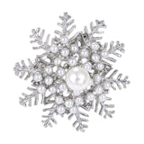 Maxbell Snowflake Brooch Pin Elegant Winter Snowflake Brooch for Dress Clothes Scarf Silver