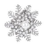 Maxbell Snowflake Brooch Pin Elegant Winter Snowflake Brooch for Dress Clothes Scarf Silver