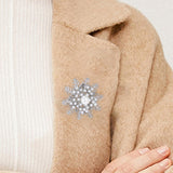 Maxbell Snowflake Brooch Pin Elegant Winter Snowflake Brooch for Dress Clothes Scarf Silver