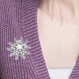 Maxbell Snowflake Brooch Pin Elegant Winter Snowflake Brooch for Dress Clothes Scarf Silver