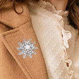 Maxbell Snowflake Brooch Pin Elegant Winter Snowflake Brooch for Dress Clothes Scarf Silver