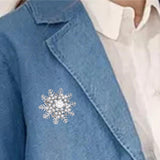 Maxbell Snowflake Brooch Pin Elegant Winter Snowflake Brooch for Dress Clothes Scarf Silver