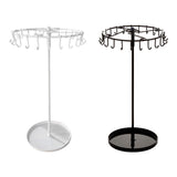 23 Hooks Necklace Holder Rotating Metal Earrings Display Stand for Bracelets Black